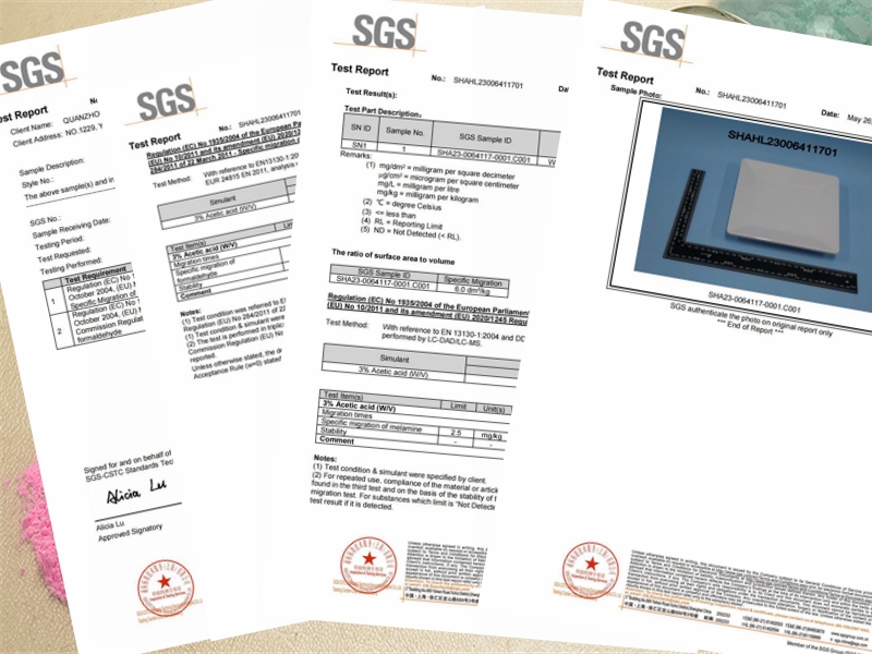 Certificado SGS de polvo de melamina Huafu 2023