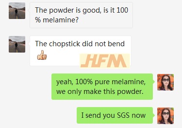 El compuesto de moldeo de melamina calificado dice que es bueno para sí mismo